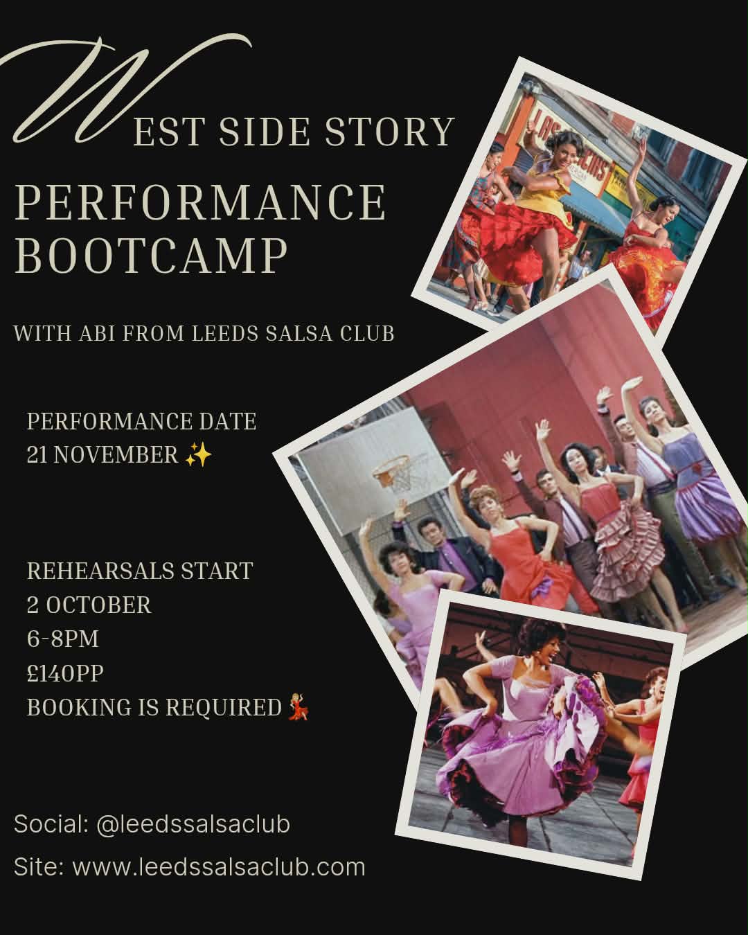 West Side Story Performance Bootcamp! flyer
