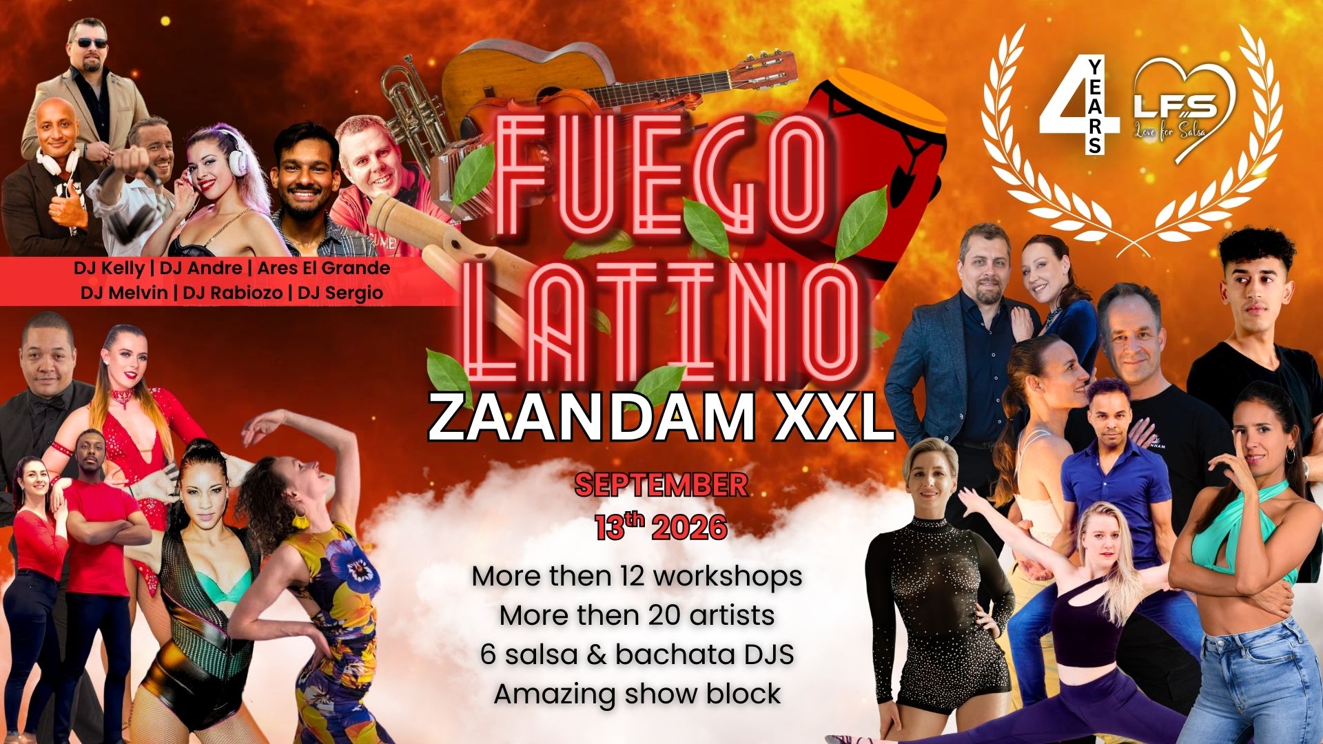 Fuego Latino XXL – Salsa & Bachata Event in Zaandam flyer