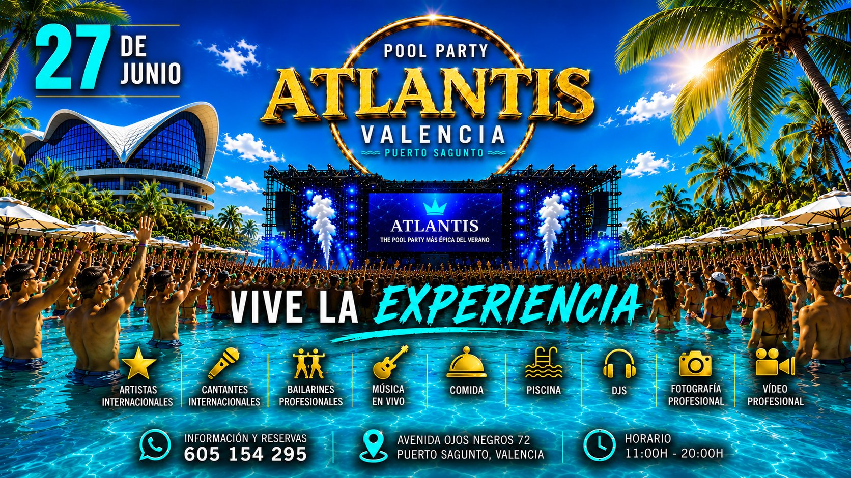 Atlantis Pool Party flyer