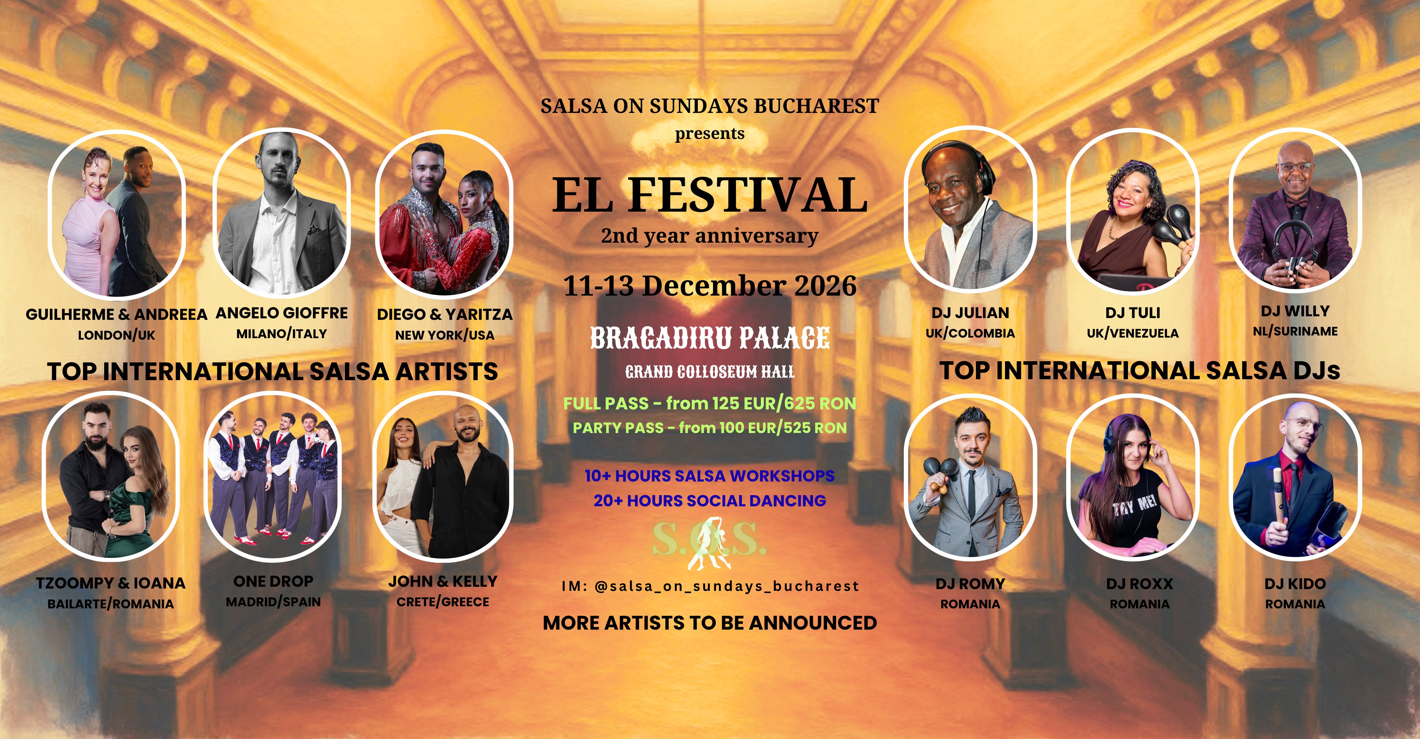 EL FESTIVAL by Salsa On Sundays Bucharest - 2nd year Anniversary - 11-13 December 2026 flyer