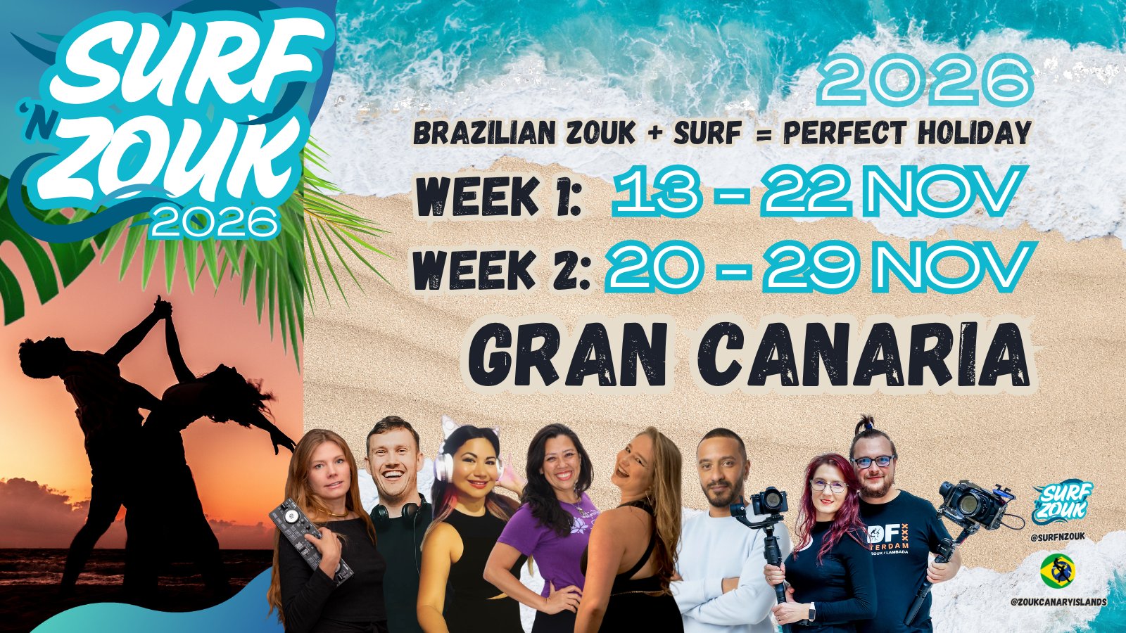 Surf 'n Zouk 2026 GRAN CANARIA flyer