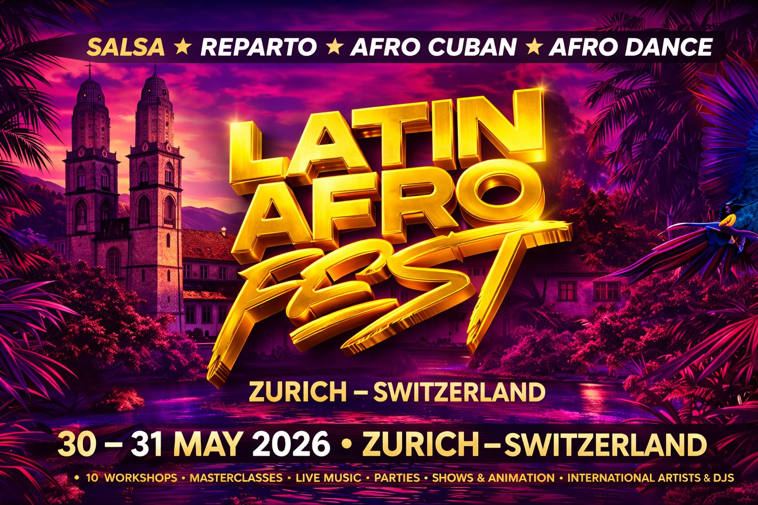 LATIN AFRO FEST ZURICH 2026 flyer