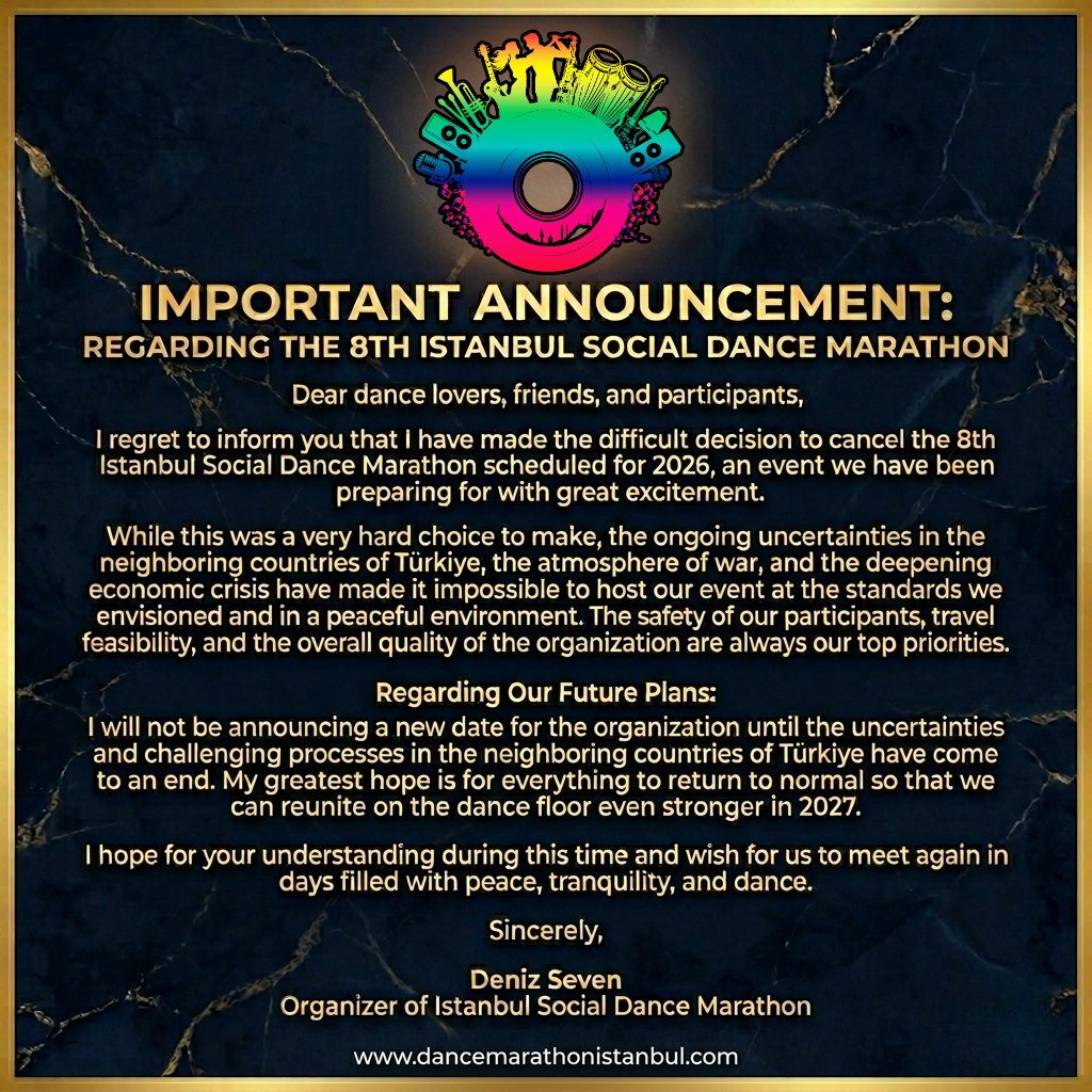 POSTPONED 8th Istanbul Social Dance Marathon TURKIYE flyer