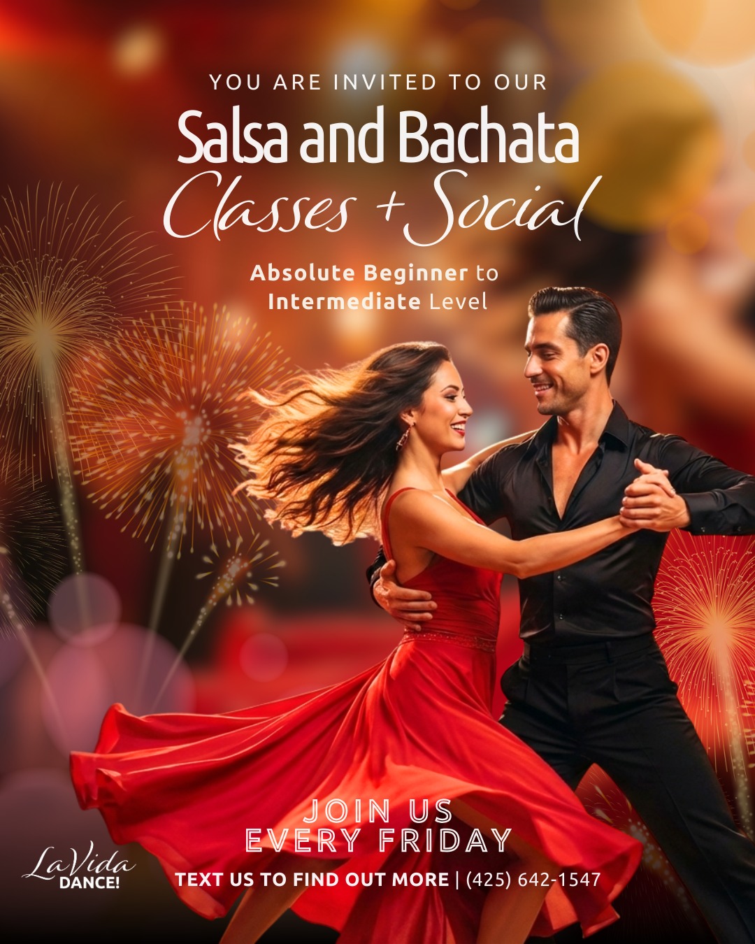 Salsa and Bachata Dance Party and Classes flyer