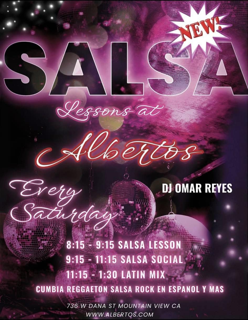 Latin Saturdays at Albertos flyer