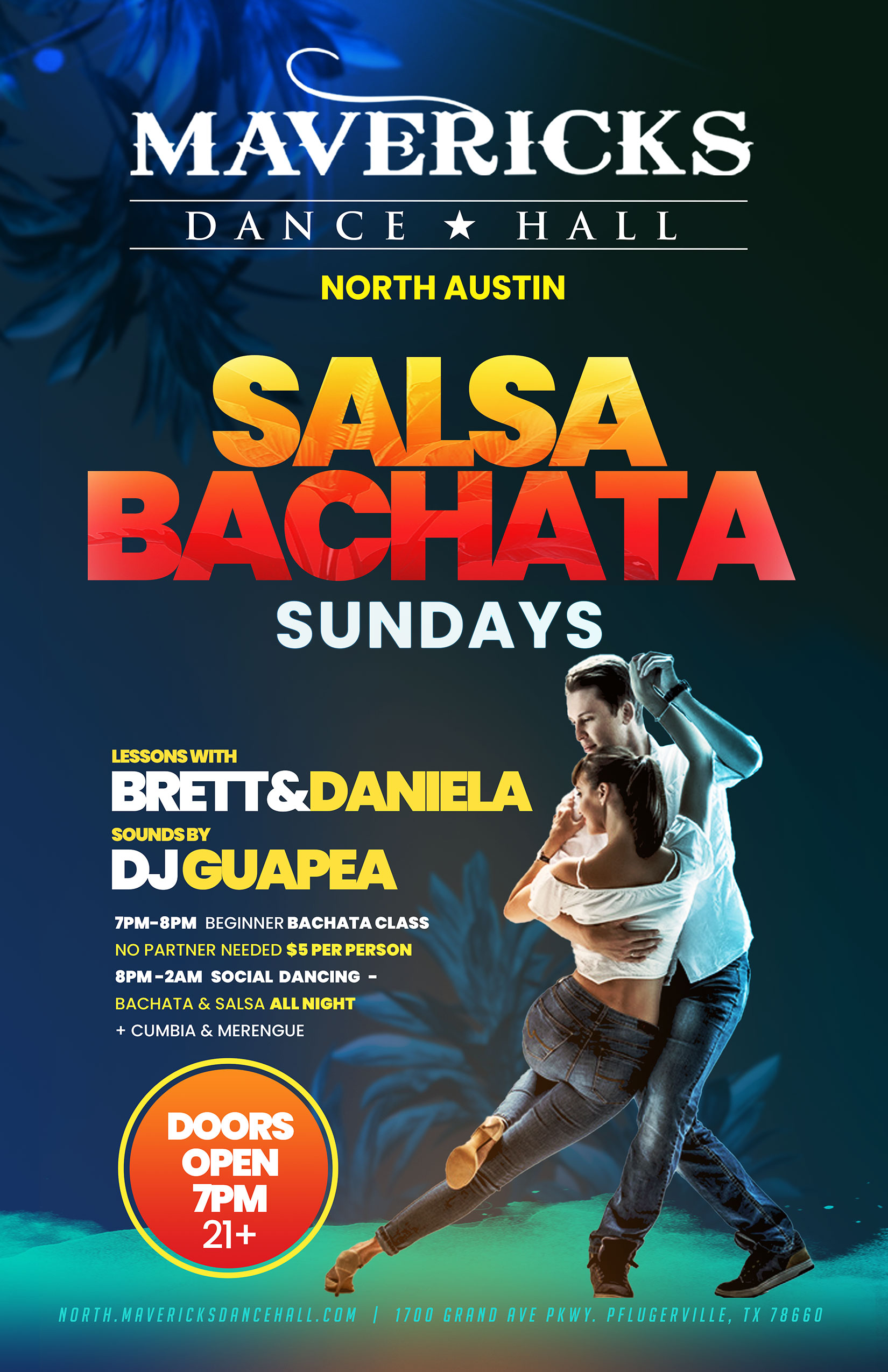 Latin Sundays at Mavericks flyer