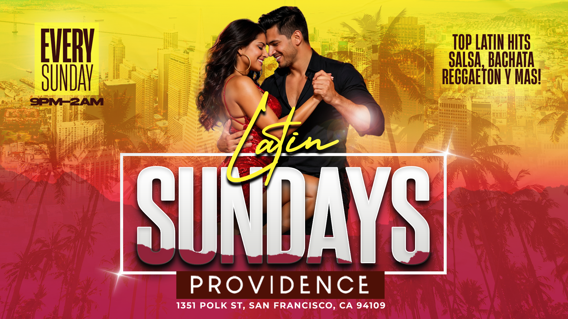 Latin Sundays at Providence Bar flyer