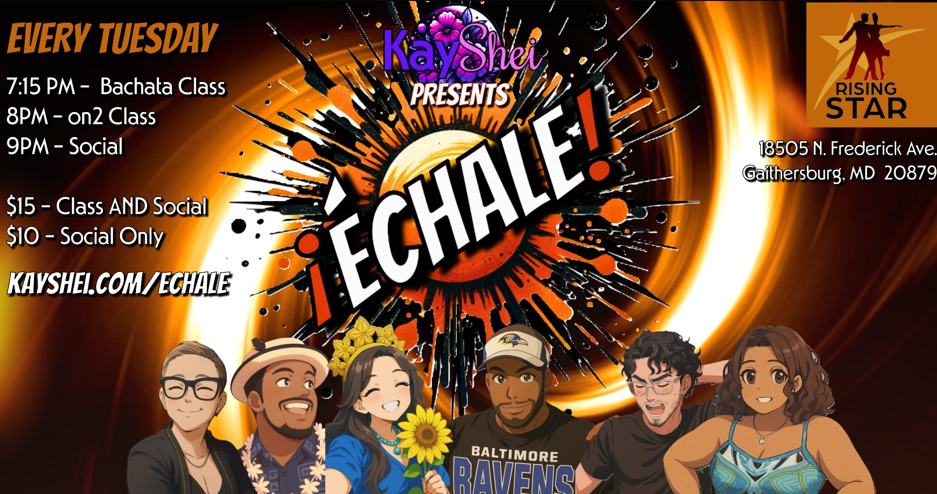 ¡ECHALE! flyer