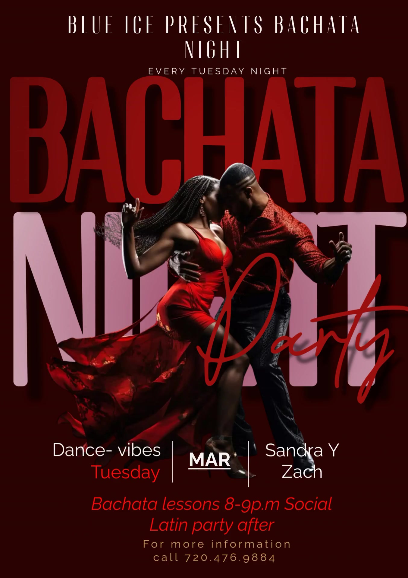 Bachata Night at Blue Ice flyer