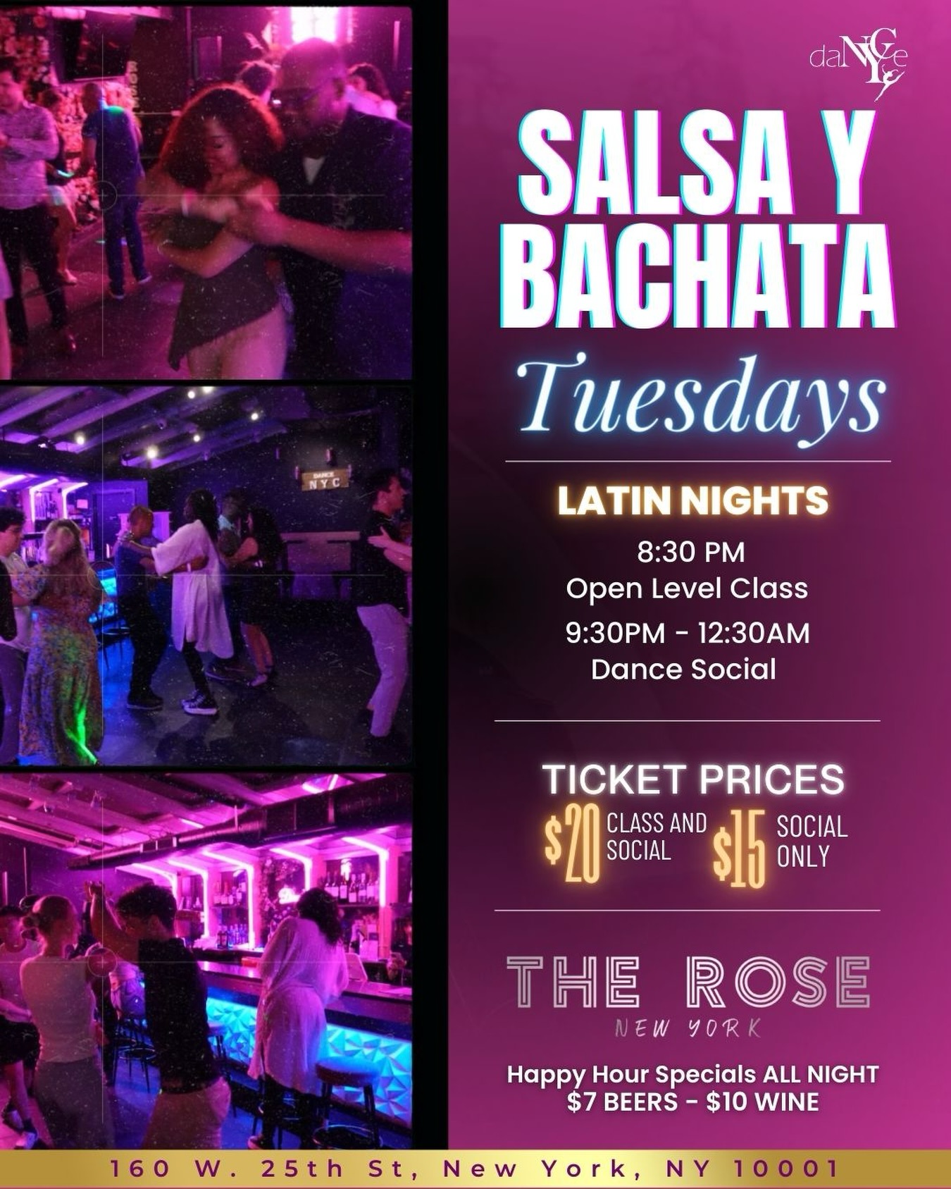 Salsa Bachata at The Rose flyer