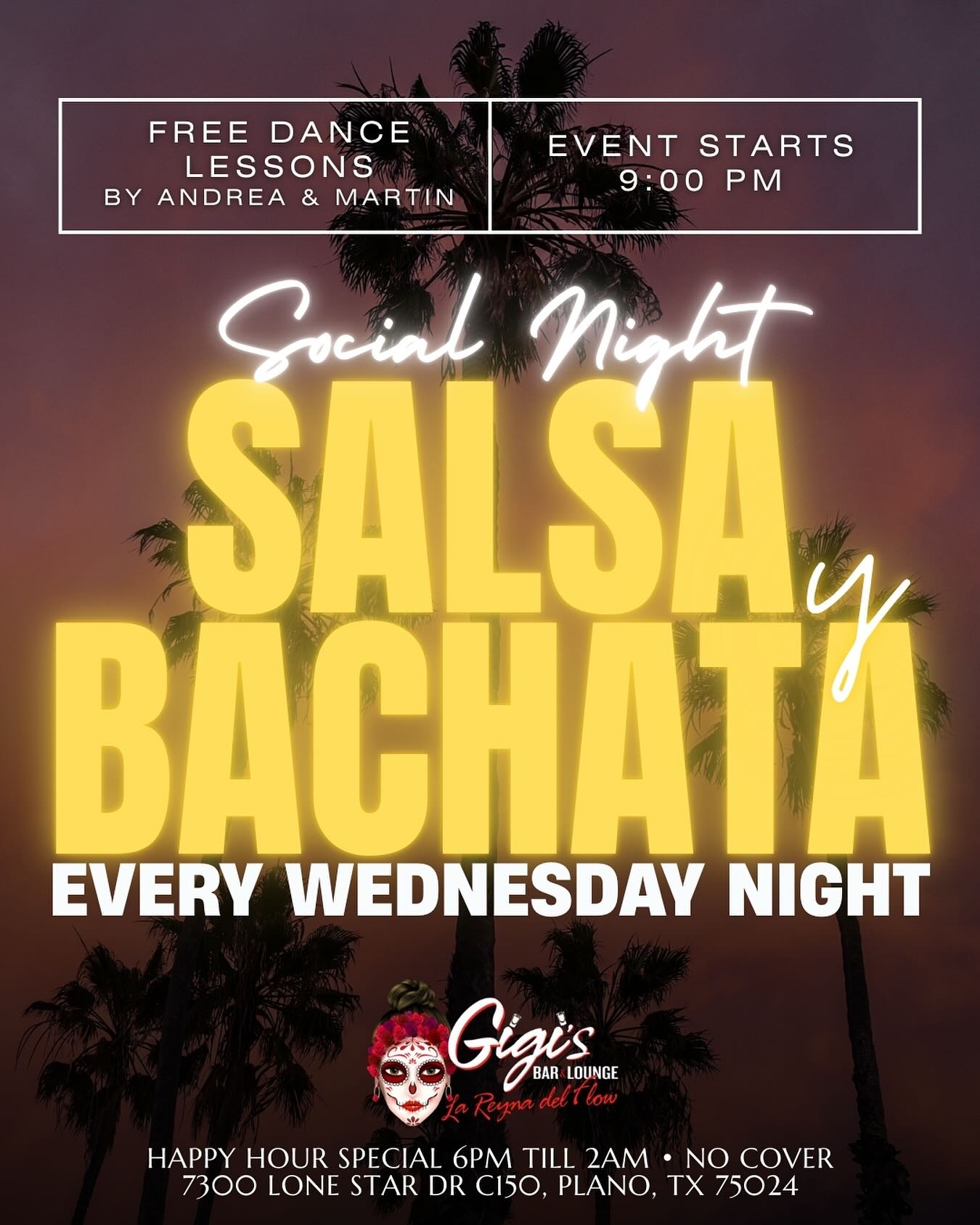Latin Night at Gigis flyer