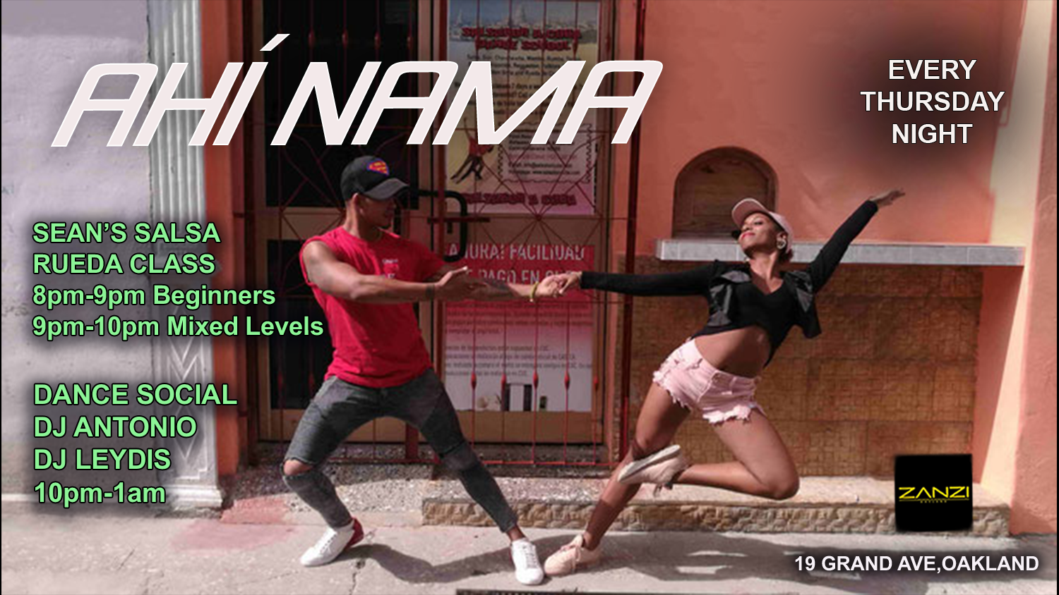 Ahi Nama at Zanzi flyer