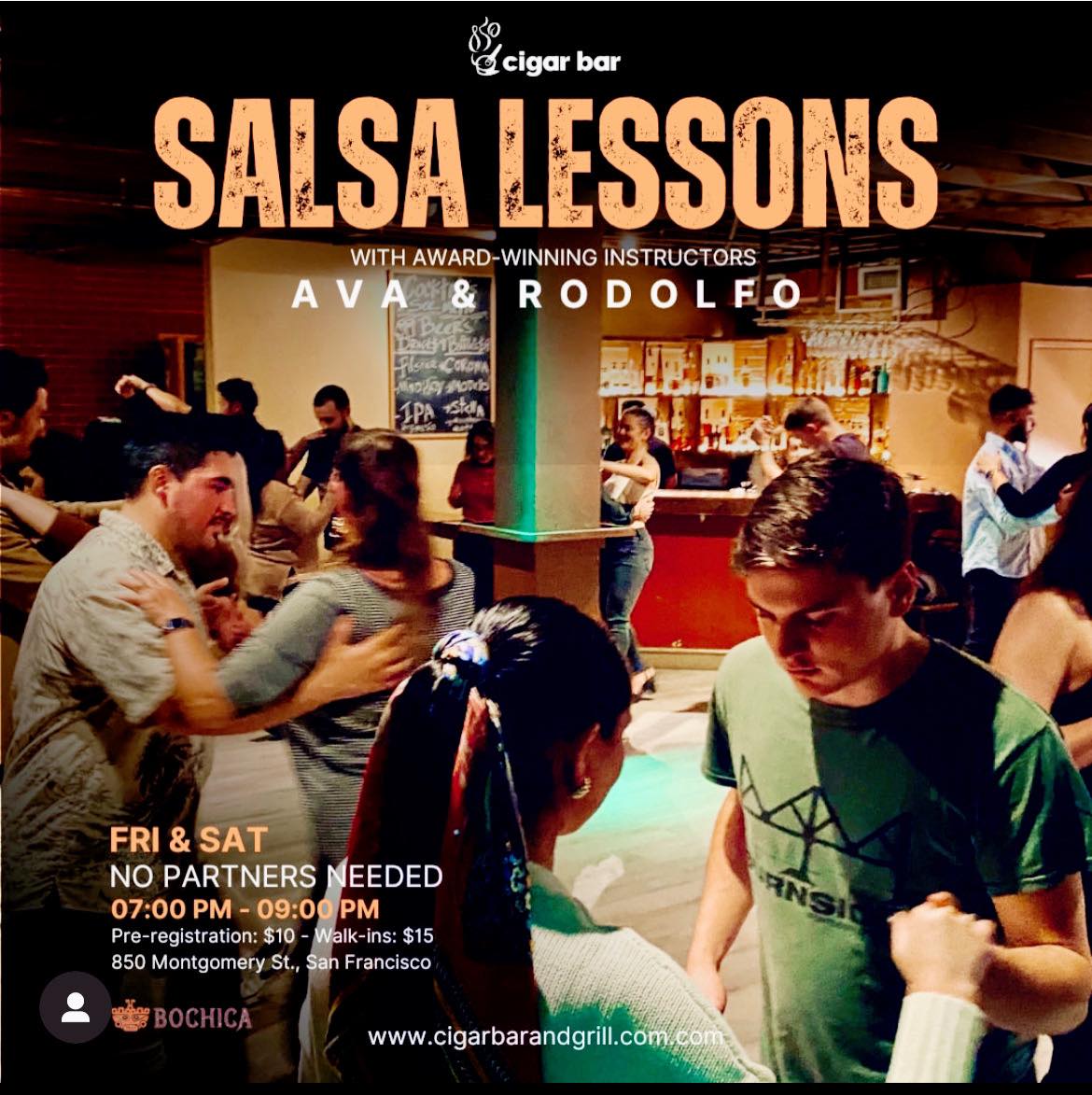 Salsa Fridays and Saturdays at Cigar Bar flyer