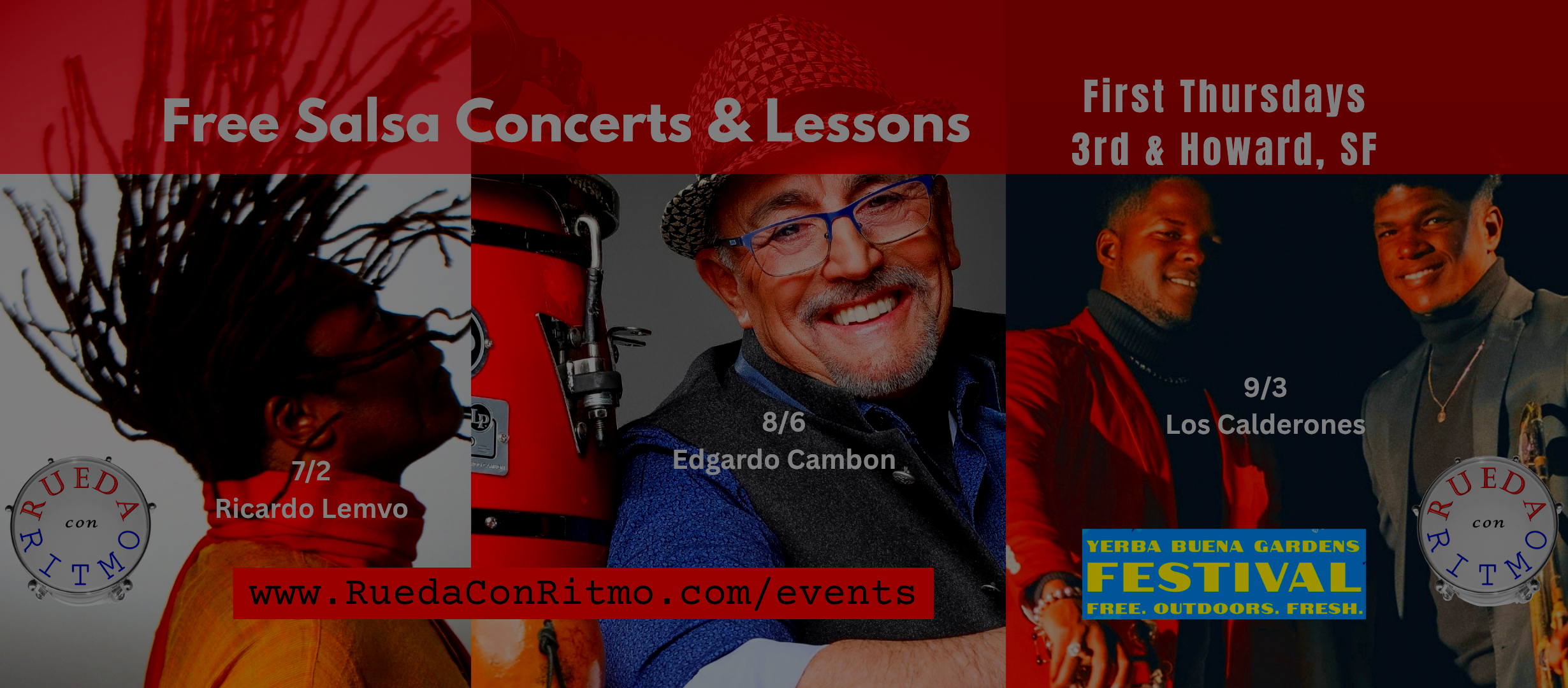 Free Salsa Lessons and Concerts at Yerba Buena Gardens Festival — Rueda Con Ritmo flyer