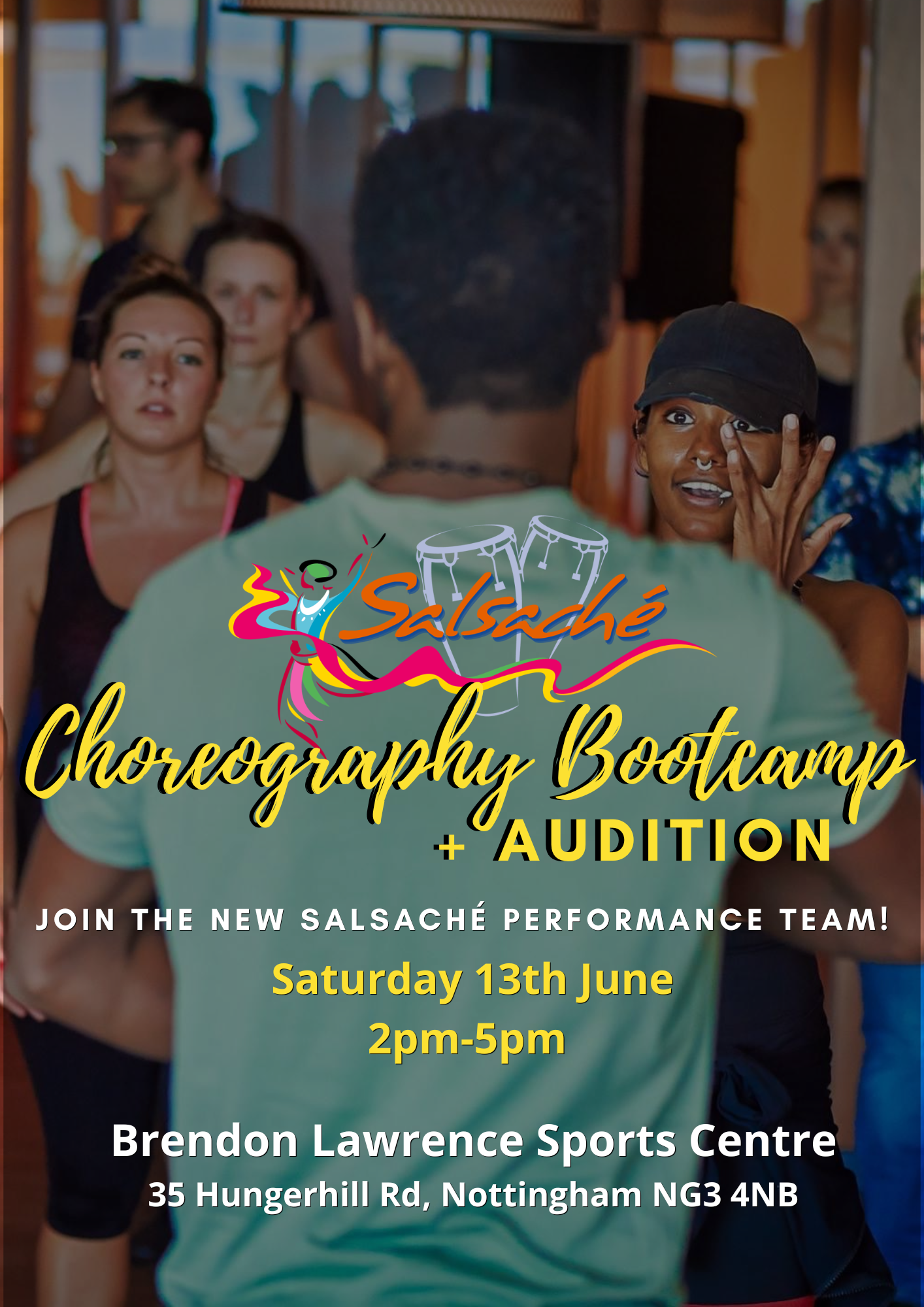 Salsaché Choreography Bootcamp & Performance Team Audition flyer