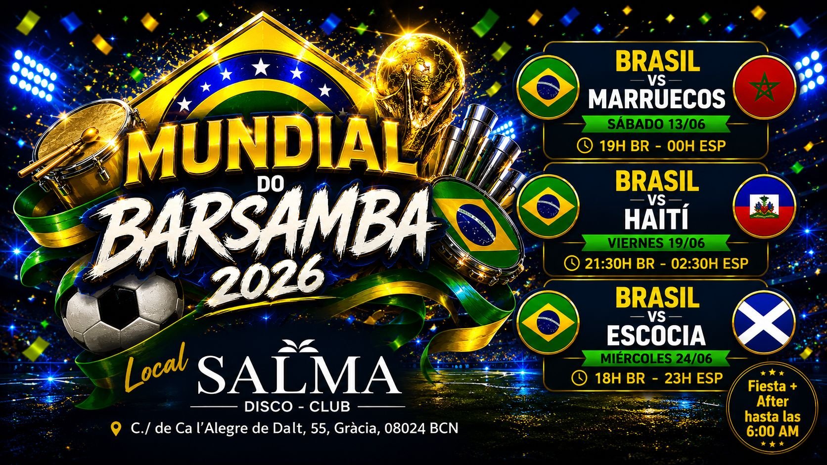 MUNDIAL DO BARSAMBA - BRASIL VS MARRUECOS flyer