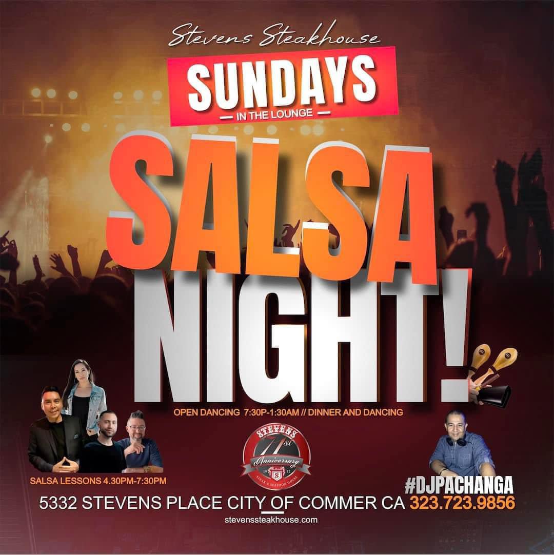 Latin Sundays at Stevens Steakhouse flyer