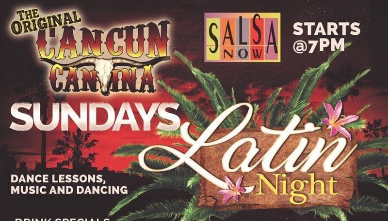 Sunday Latin Night with SalsaNow flyer
