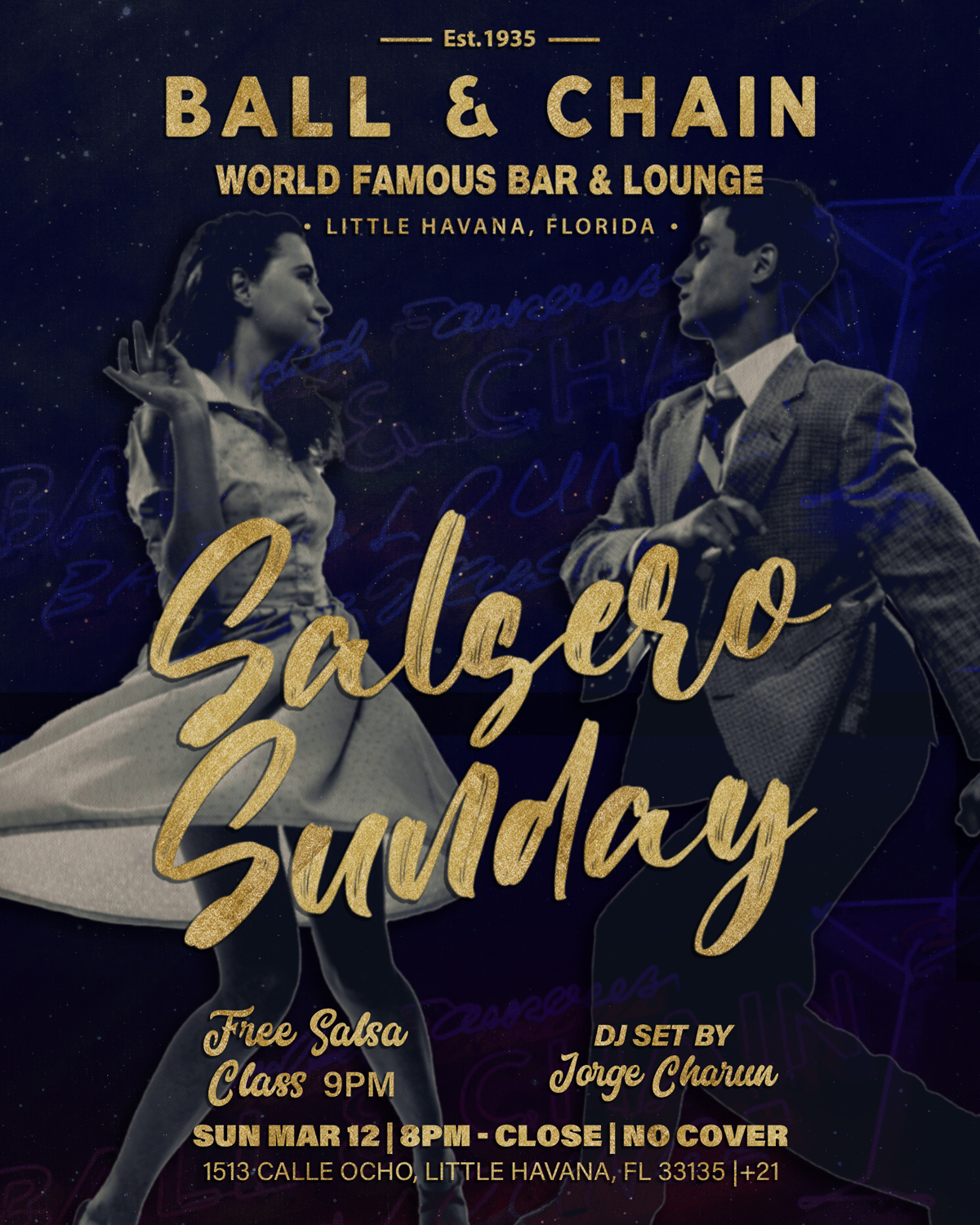 Salsero Sundays at Ball and Chain flyer