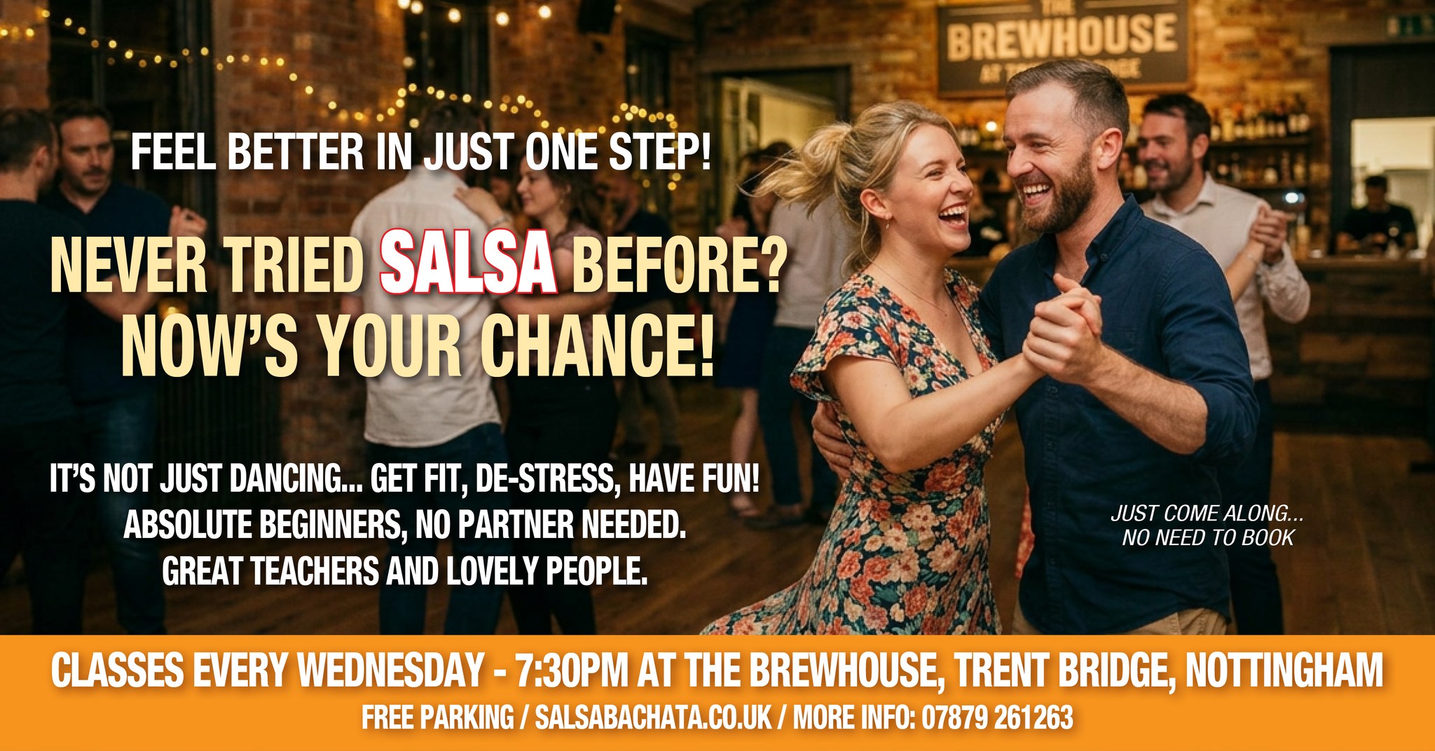 Cuban Salsa Classes at The Brewhouse every Wednesday flyer