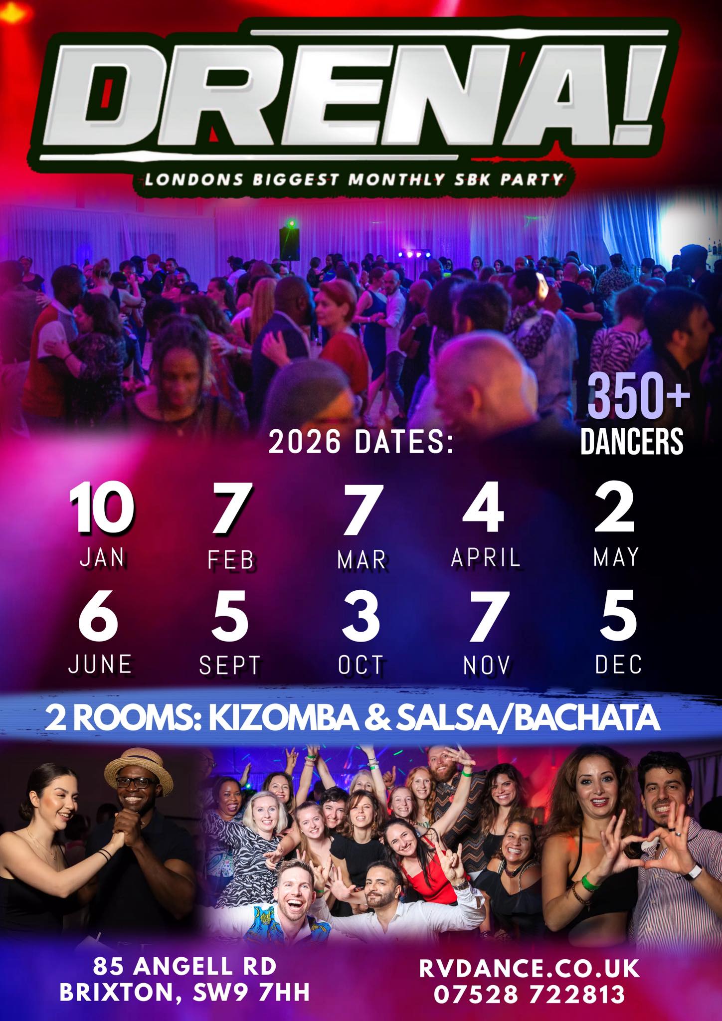 Drena! London's Biggest Kizomba, Salsa & Bachata Party - 2 Rooms flyer