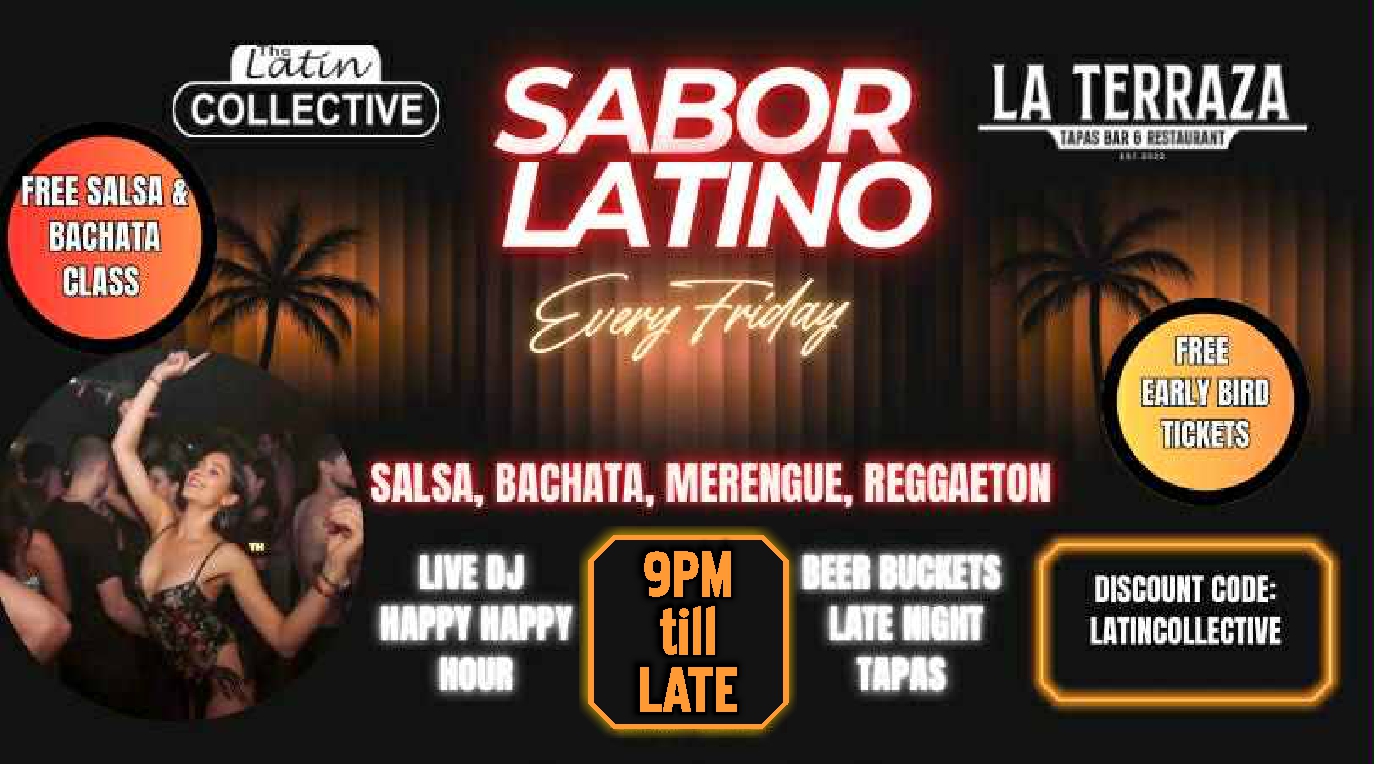 🤩 SABOR LATINO - Clapham 🤩 Weekly Fridays | Salsa | Bachata | Reggaeton | Latin Party flyer
