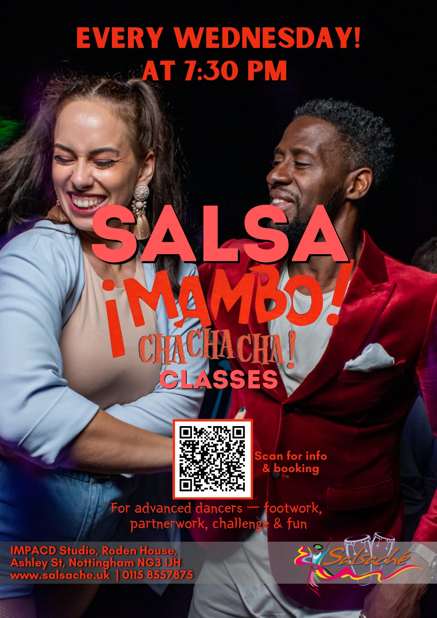 Salsa, Mambo & Chachacha Classes in Nottingham & Zoom ★ Advanced ★ Every Wednesday flyer