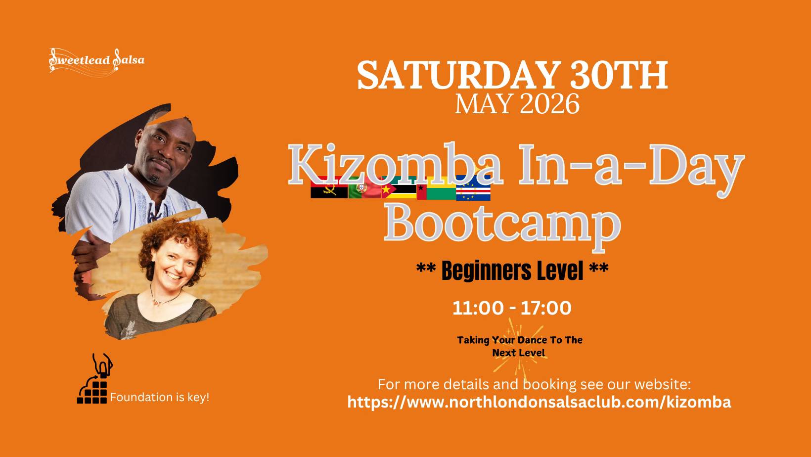 Sweetlead Kizomba In-a-Day Beginners Bootcamp flyer