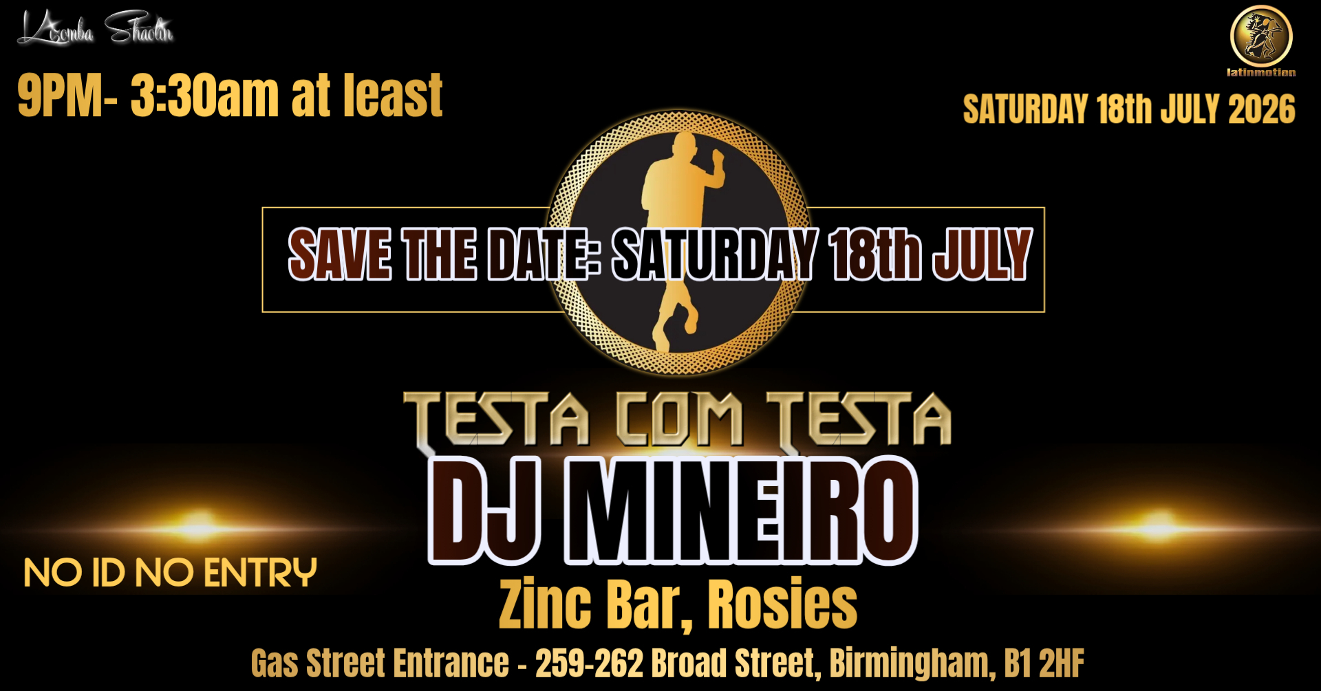 ★TestaComTesta★SAT 18th July 2026★Zinc Bar★Dj Mineiro★James Kizomba Shaolin flyer